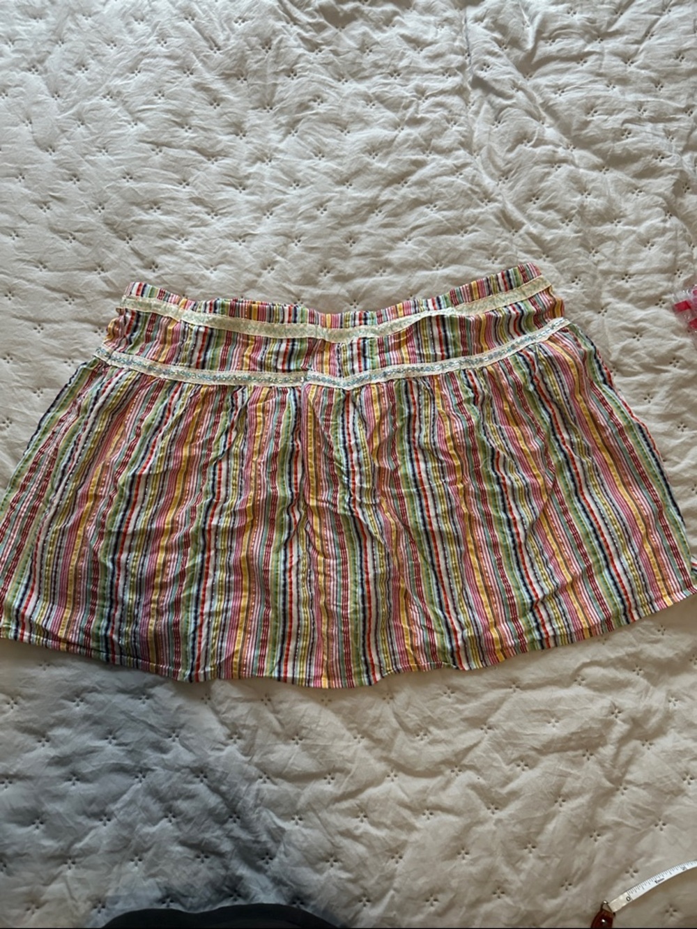 Striped Multicolor Cotton Mini Skirt